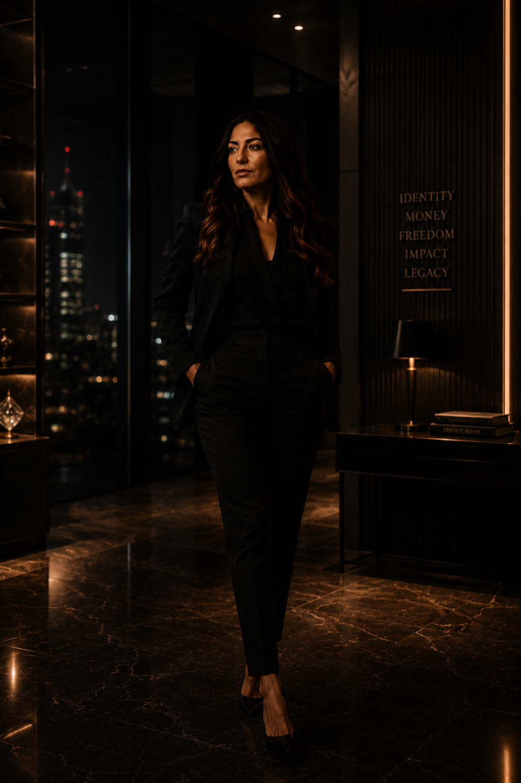 Founder portrait among architectural pillars